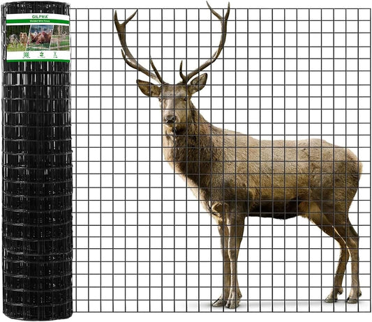 Wire Fence, 48 in(H) X 50 ft(L) PVC Coated Welded Wire Fencing 2" X 2" 16GA Garden Border Vinyl