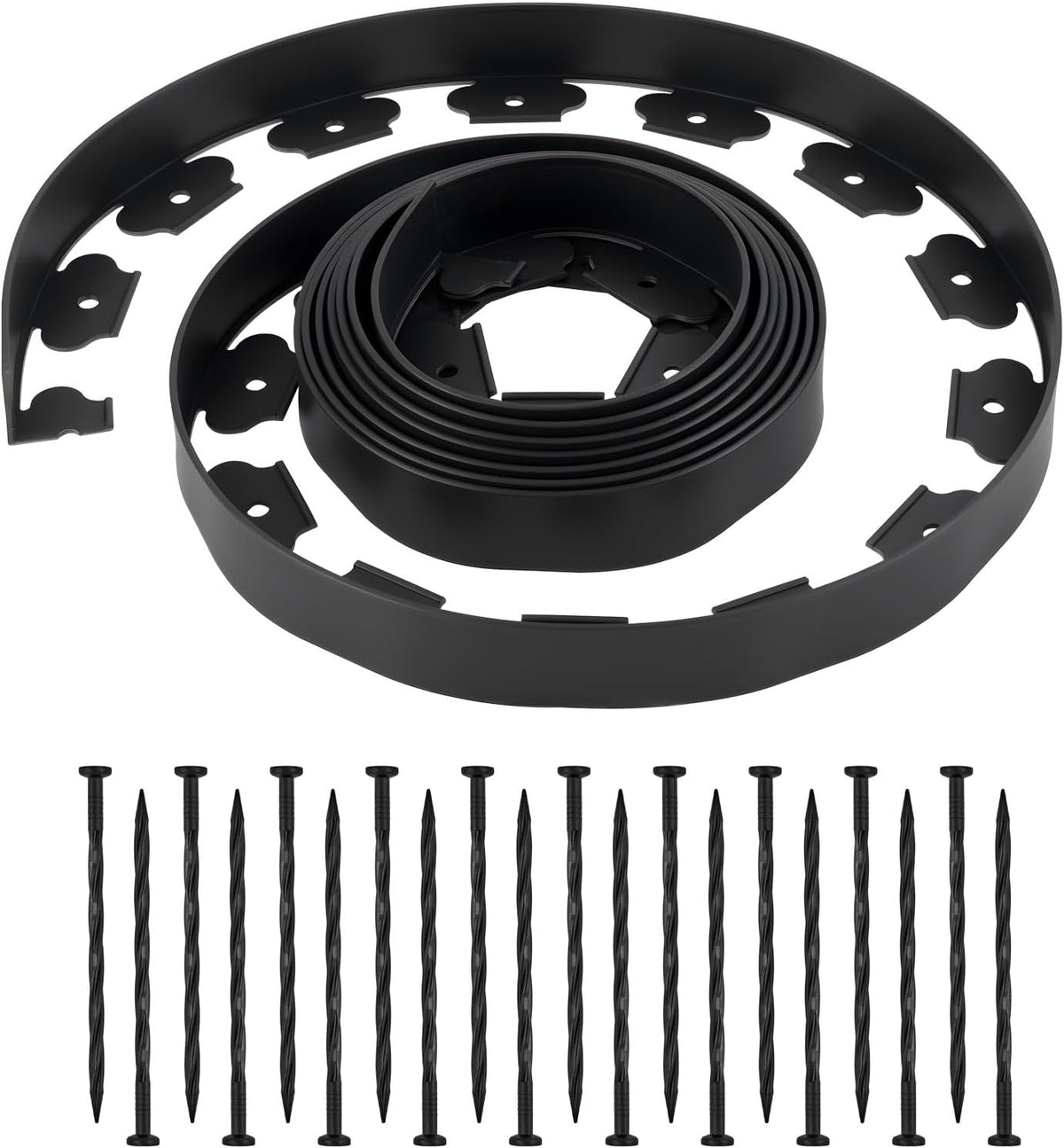 VEVOR Landscape Edging, 20 ft x 2 in Plastic Garden Border Edging with 120 Spikes, No Dig, Flexible