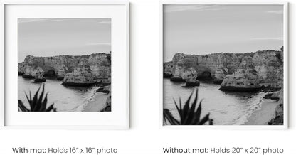 HAUS AND HUES 20x20 White Metal Picture Frame Matted to 16x16 - Features Premium Aluminum & Hanging