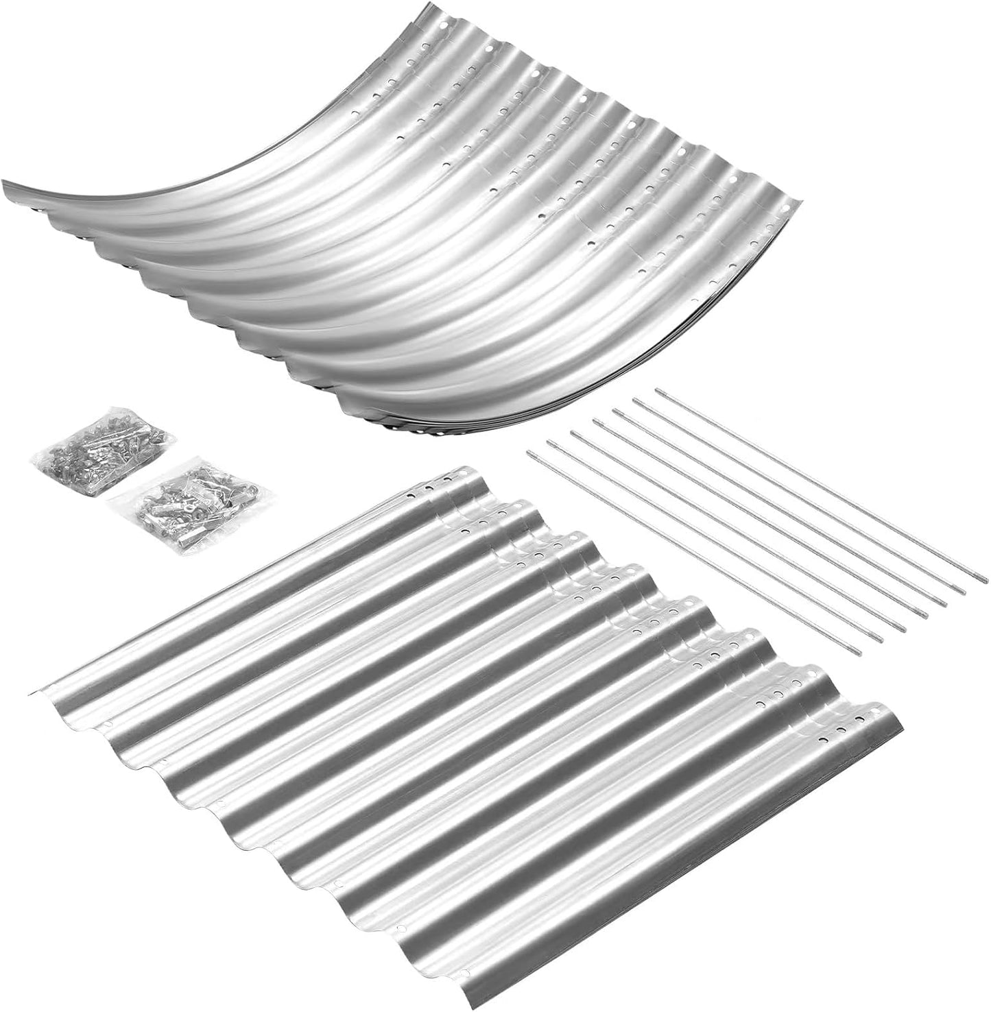 Land Guard 24“ Tall Galvanized Raised Garden Bed Kit, Galvanized Planter Garden Boxes Outdoor, Oval