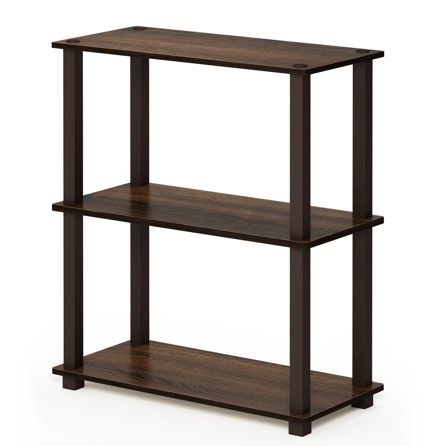 Furinno TURN-S-TUBE Storage Shelves, 3-Tier Book Shelf, Corner Shelf, Toolless Open Shelves, for
