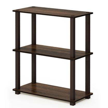 Furinno TURN-S-TUBE Storage Shelves, 3-Tier Book Shelf, Corner Shelf, Toolless Open Shelves, for