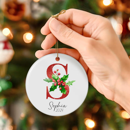 Name Ornaments for Christmas Tree, Personalized Christmas Ornaments 2025, Custom Initial Ornaments