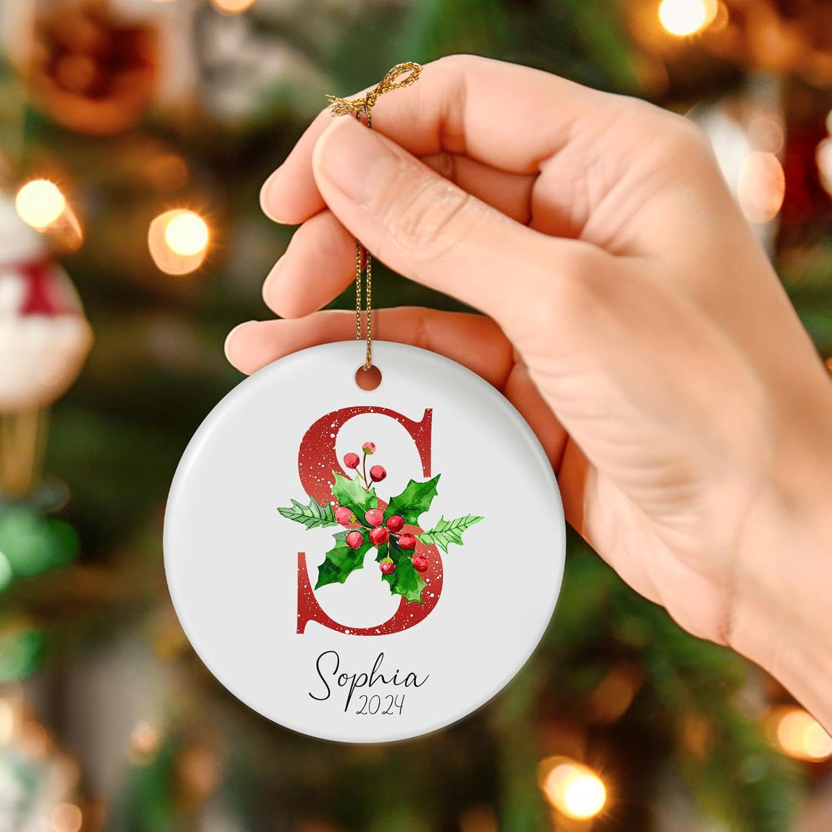 Letter Name Ornament, Personalized Christmas Ornaments 2025, Custom Initial Ornaments A-Z Monogram