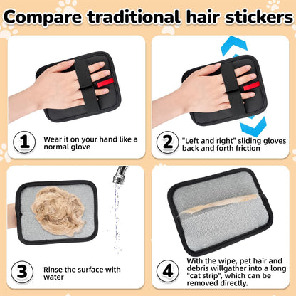 Pet Hair Remover, electrostatic pet Hair Removal Gloves, cat and Dog pet Hair Removal Tools
