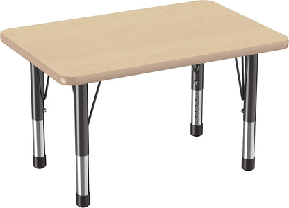 FDP Rectangle Activity School and Classroom Kids Table (24 x 36 inch), Chunky Toddler Leg