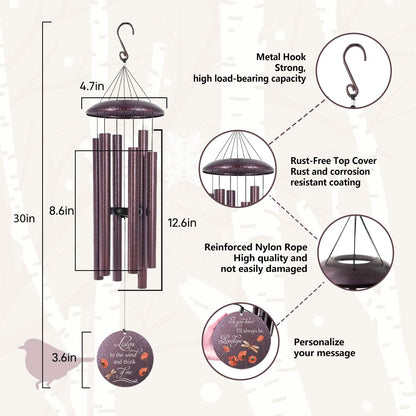 ASTARIN Dragonfly Wind Chimes for Loss of Loved One, Personalized Windchimes in Memory of a Loved