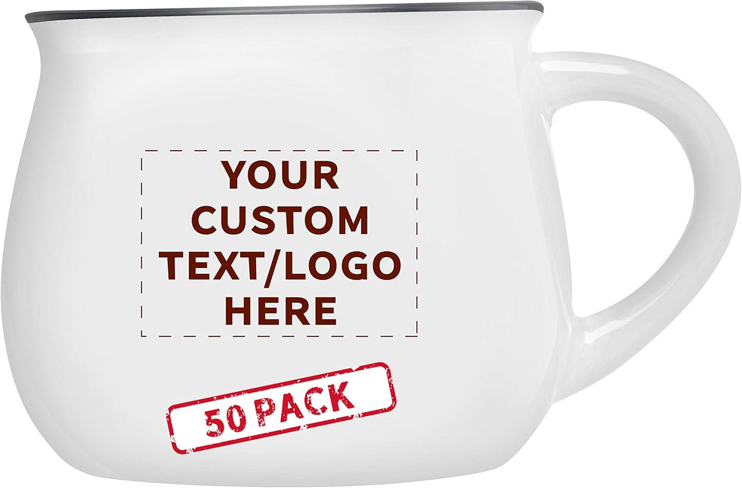 Custom Glazed Campfire Coffee Mugs 12 oz. Set of 50, Personalized Bulk Pack - Perfect for Coffee