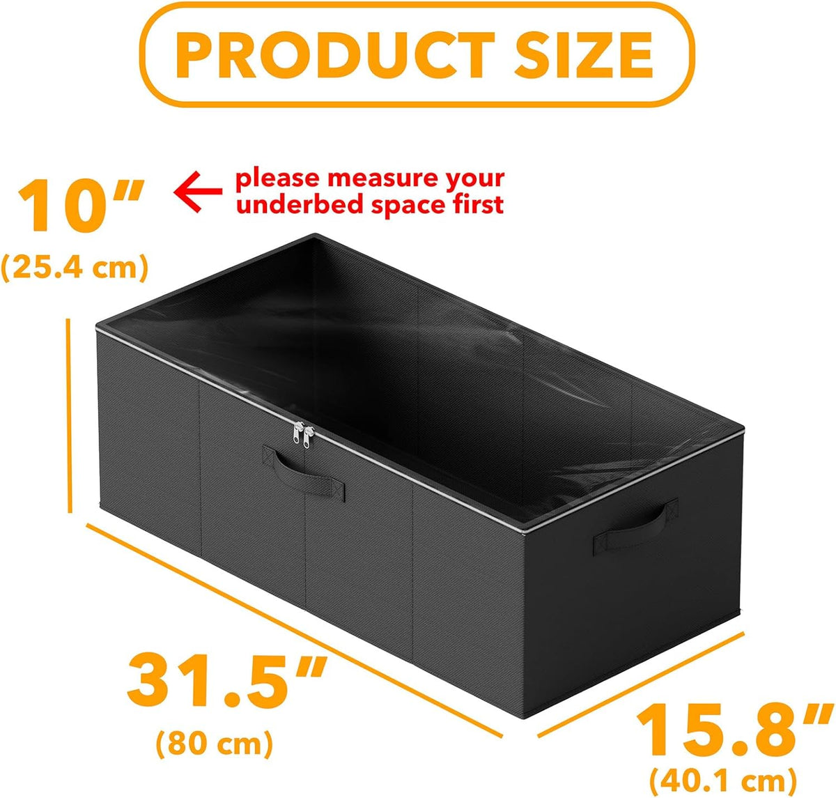 SpaceAid 4 Pack 10" High Under Bed Storage Containers, Large Underbed Storage Organizer Bins with
