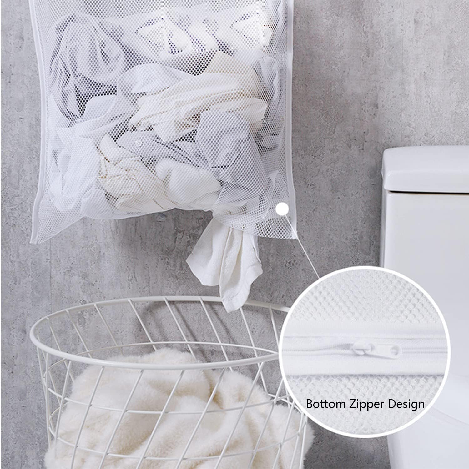 Resdenio Hanging Laundry Hamper Bag, Portable Laundry Bag, 30 x 20 Inch Large Foldable Wall Hanging