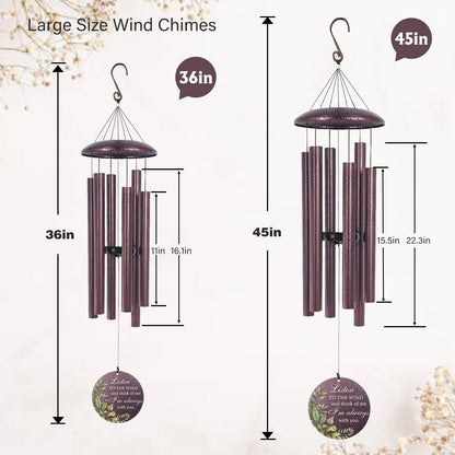 ASTARIN 36" Large Deep Tone Personalized Sympathy Wind Chimes, Memorial Wind Chime for Loss of