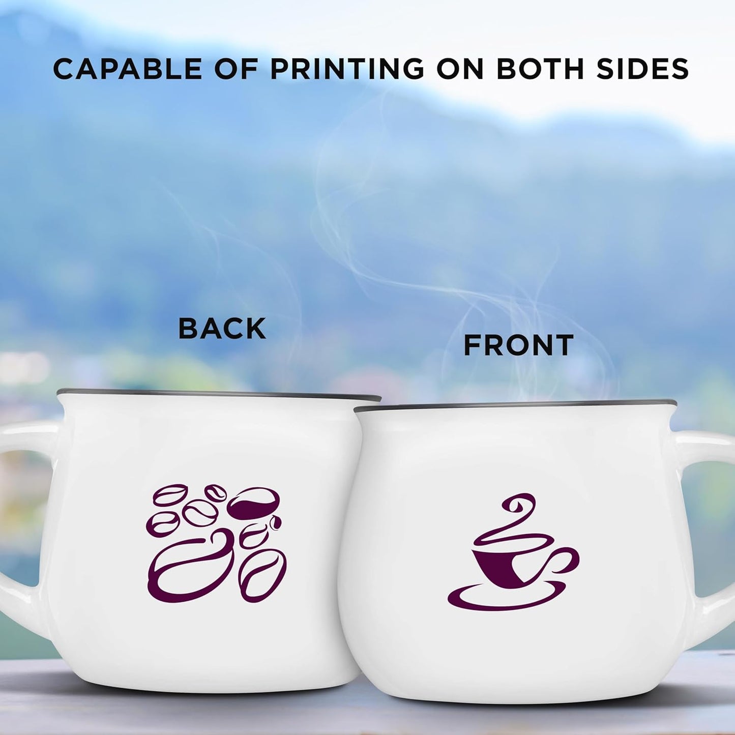 Custom Glazed Campfire Coffee Mugs 12 oz. Set of 10, Personalized Bulk Pack - Perfect for Coffee