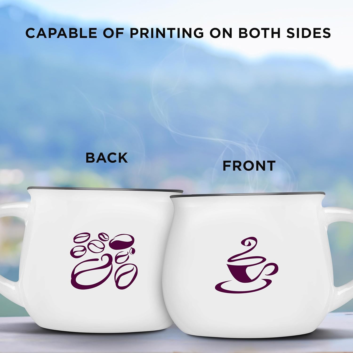 Custom Glazed Campfire Coffee Mugs 12 oz. Set of 10, Personalized Bulk Pack - Perfect for Coffee