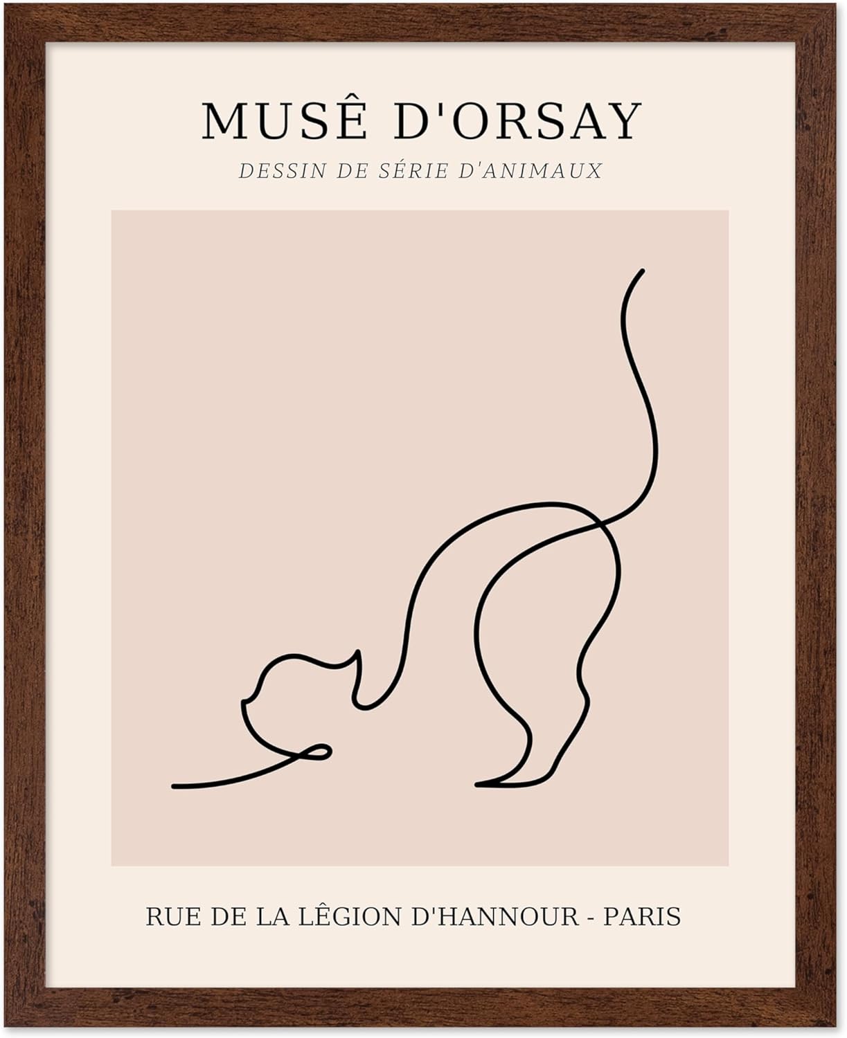 Poster Master Vintage Poster - Retro One Line Cat Drawing Print - Cat Art - Minimal Gift for Men