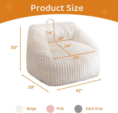 BYBYME Giant Bean Bag Chair for Adults and Kids, Large Comfy Cozy Beanbag, Floor Sofa for Teens