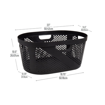Mind Reader 40L Ventilated Laundry Baskets, Lightweight Clothes Hamper with Cutout Handles for