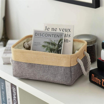 TheWarmHome Small Storage Bins Basket - Small Storage Baskets for Organizing Shelves, Fabric
