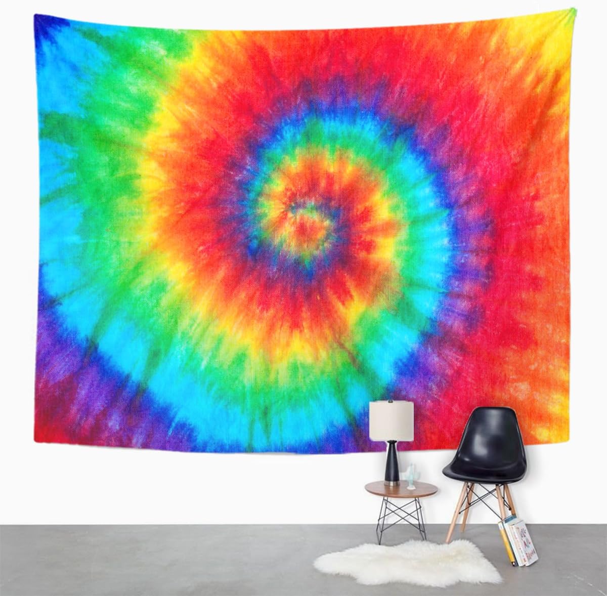 Emvency Tapestry Colorful Rainbow Spiral Tie Dye Pattern Color Dyed Batik Home Decor Wall Hanging
