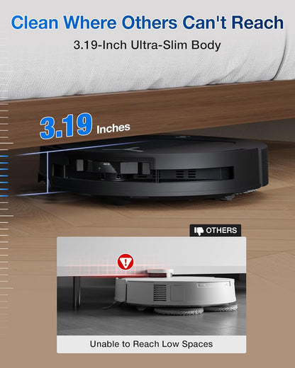 ECOVACS DEEBOT T50 Omni Robot Vacuum and Mop, 3.19” Ultra-Slim, 15,000Pa Suction, ZeroTangle 2.0