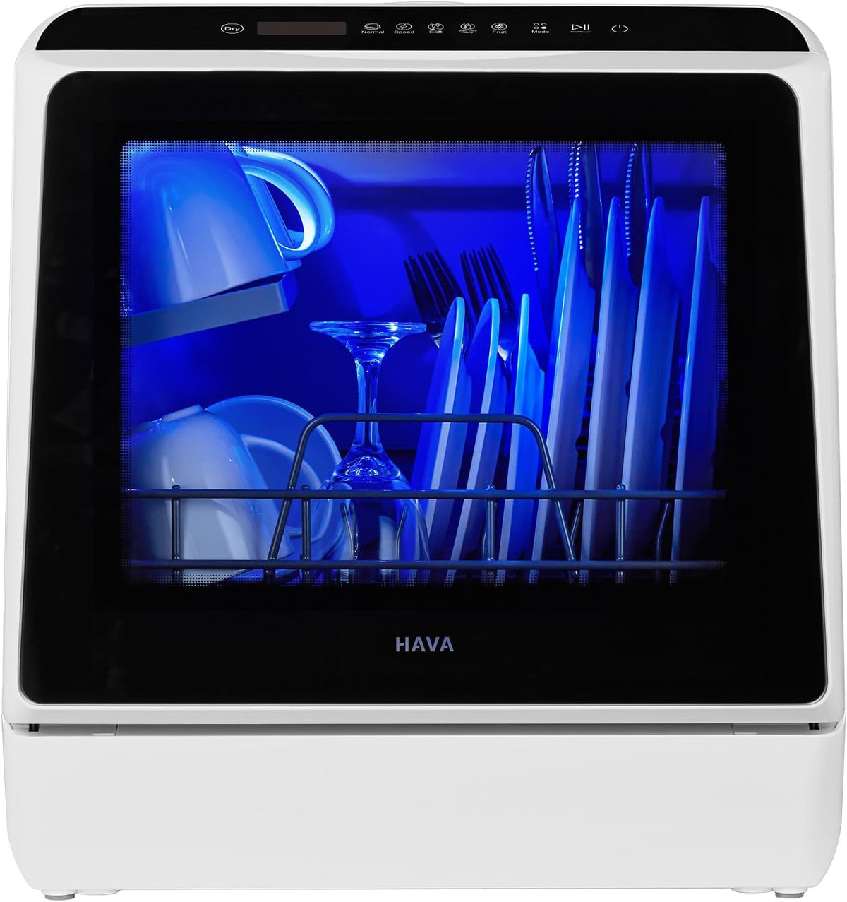 HAVA Countertop Dishwasher, 6 Programs Portable Dishwashers with 5L Built-in Water Tank, No Hookup