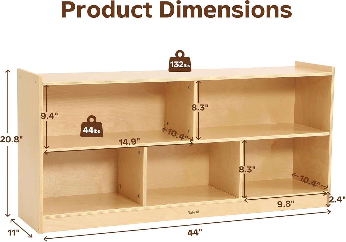 Toy Storage Organizer for Kids Room, Wooden Kids Bookshelf for Classroom, Cube Storage Organizer