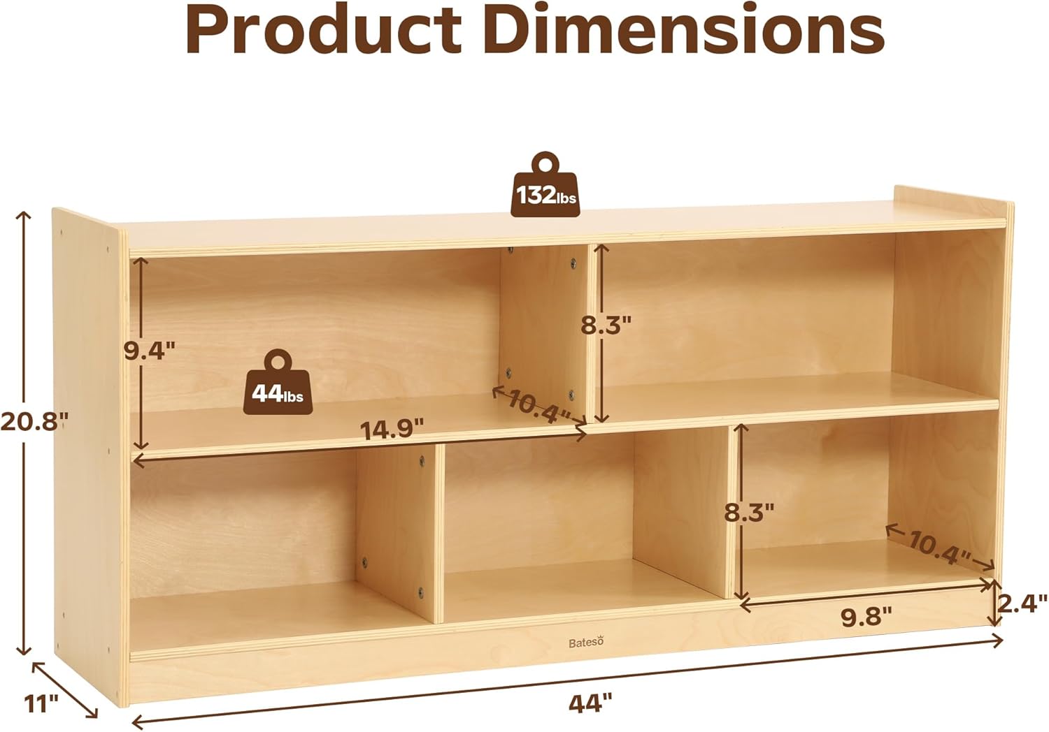 Toy Storage Organizer for Kids Room, Wooden Kids Bookshelf for Classroom, Cube Storage Organizer