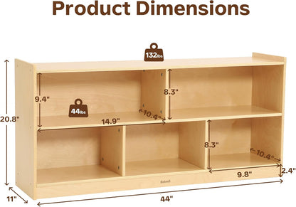 Toy Storage Organizer for Kids Room, Wooden Kids Bookshelf for Classroom, Cube Storage Organizer