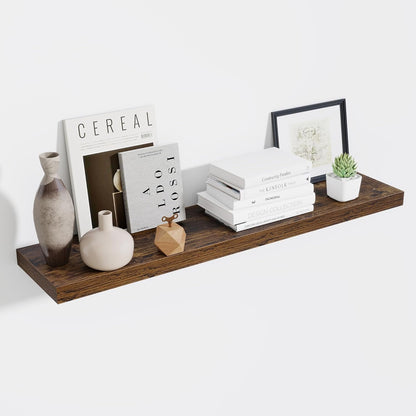 48 Inch Floating Shelves for Wall - 10 Inch Deep Fireplace Mantel Shelf - Wood Floating Shelves for