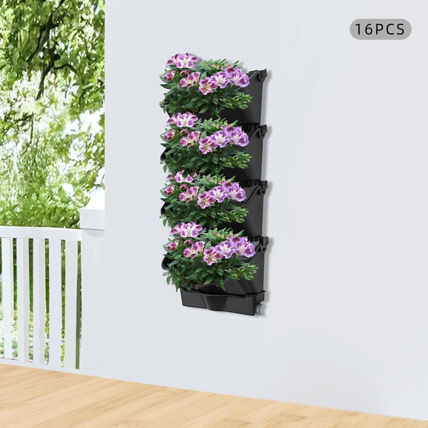 20Pack Vertical Wall Planter, 13 inch Wall Mounted Garden Planters, Stackable Wall Hanging Planter