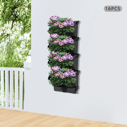 20Pack Vertical Wall Planter, 13 inch Wall Mounted Garden Planters, Stackable Wall Hanging Planter