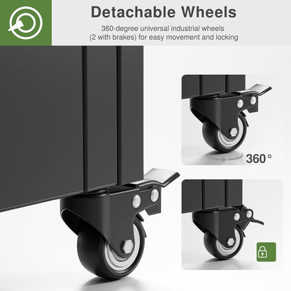 Casaphoria Metal Raised Garden Bed with Trellis and Wheels, 72"x35"x16" Arched Planter Box for