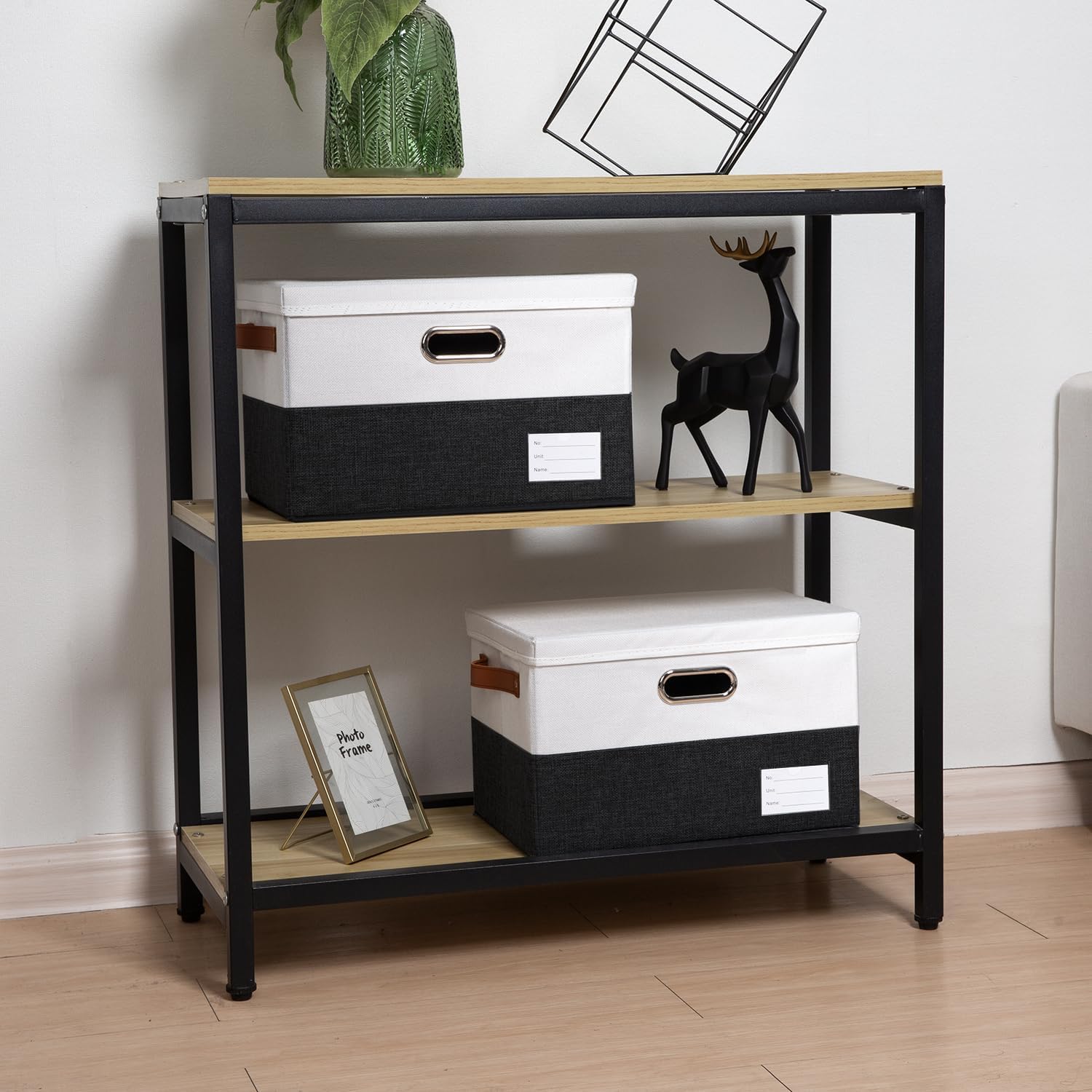 PRANDOM Foldable Storage Bins with Lids [3-Pack] Fabric Collapsible Storage Boxes Baskets Cubes