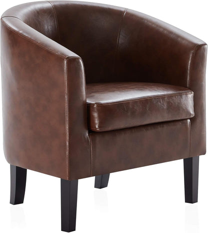 BELLEZE Accent Barrel Chair, Club Tub Sofa Corner Chair with Flared Legs and Cozy Soft Padding for