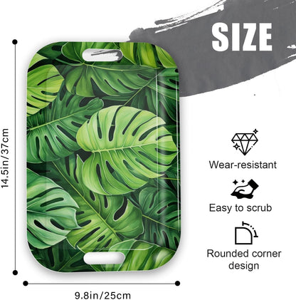 Serving Trays with Handles, 14.5 x 9.8 inch Rectangular Plastic Tray for Restaurant, Kitchen