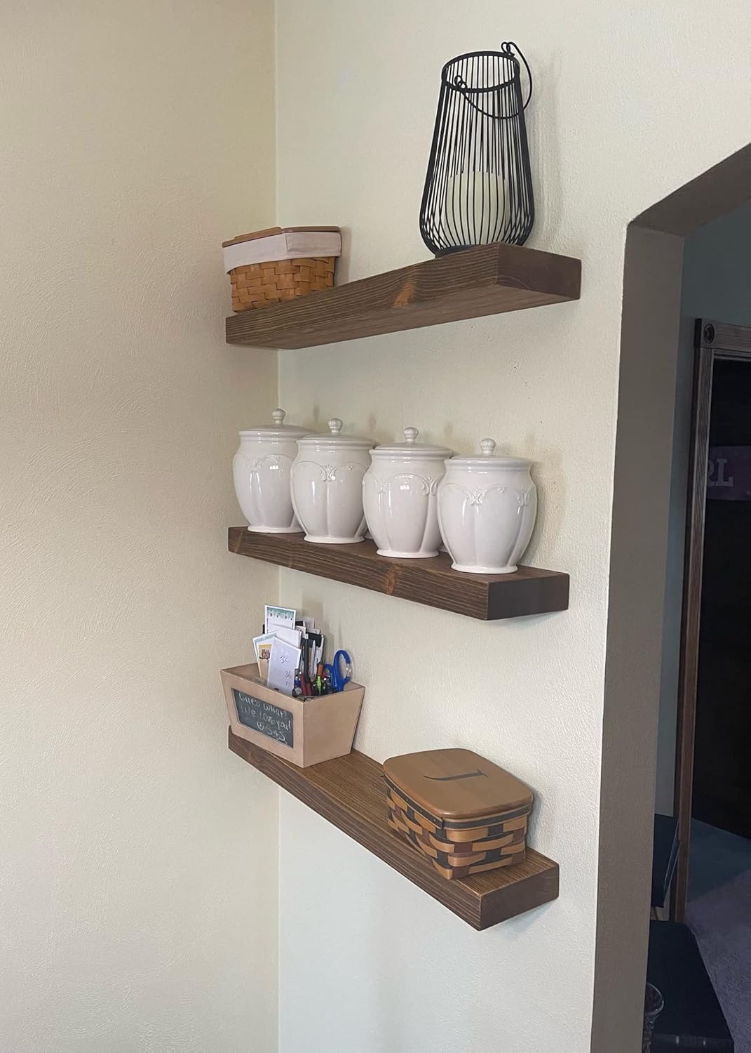joelsantiques - 30 Inch Wooden Floating Shelves for Wall - 30x6x2 in - Made of Natural Wood - Long