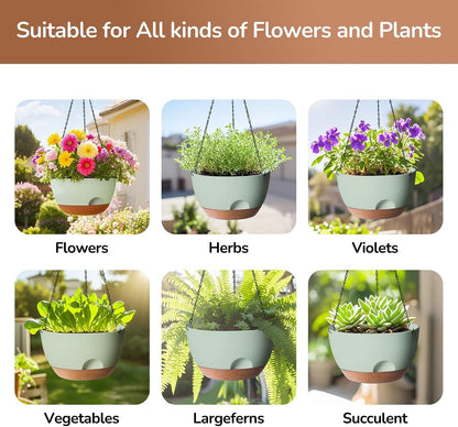 12 Inch Hanging Baskets for Plants Outdoor, Hanging Planters for Indoor Outdoor Plants, Hanging