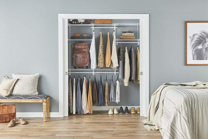 ClosetMaid ShelfTrack Wire Closet Organizer System, Adjustable from 4 to 6 Ft., With Shelves
