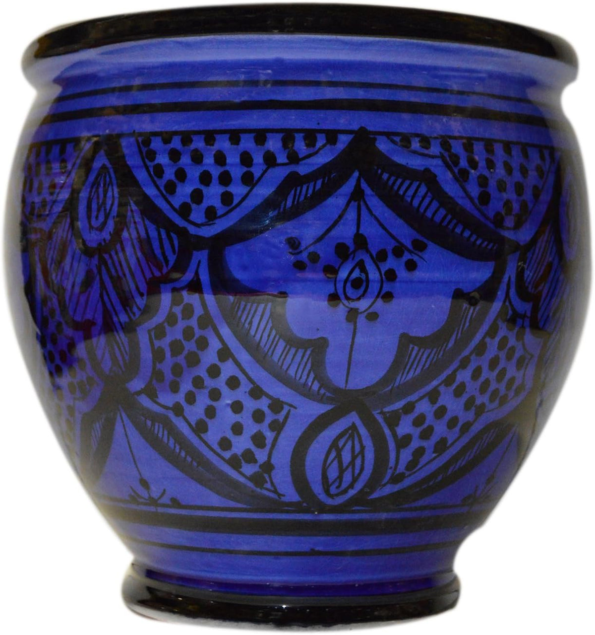 Treasures Of Morocco Flower Pot Moroccan Spanish Garden Drain Hole Ceramic Planter Handmade