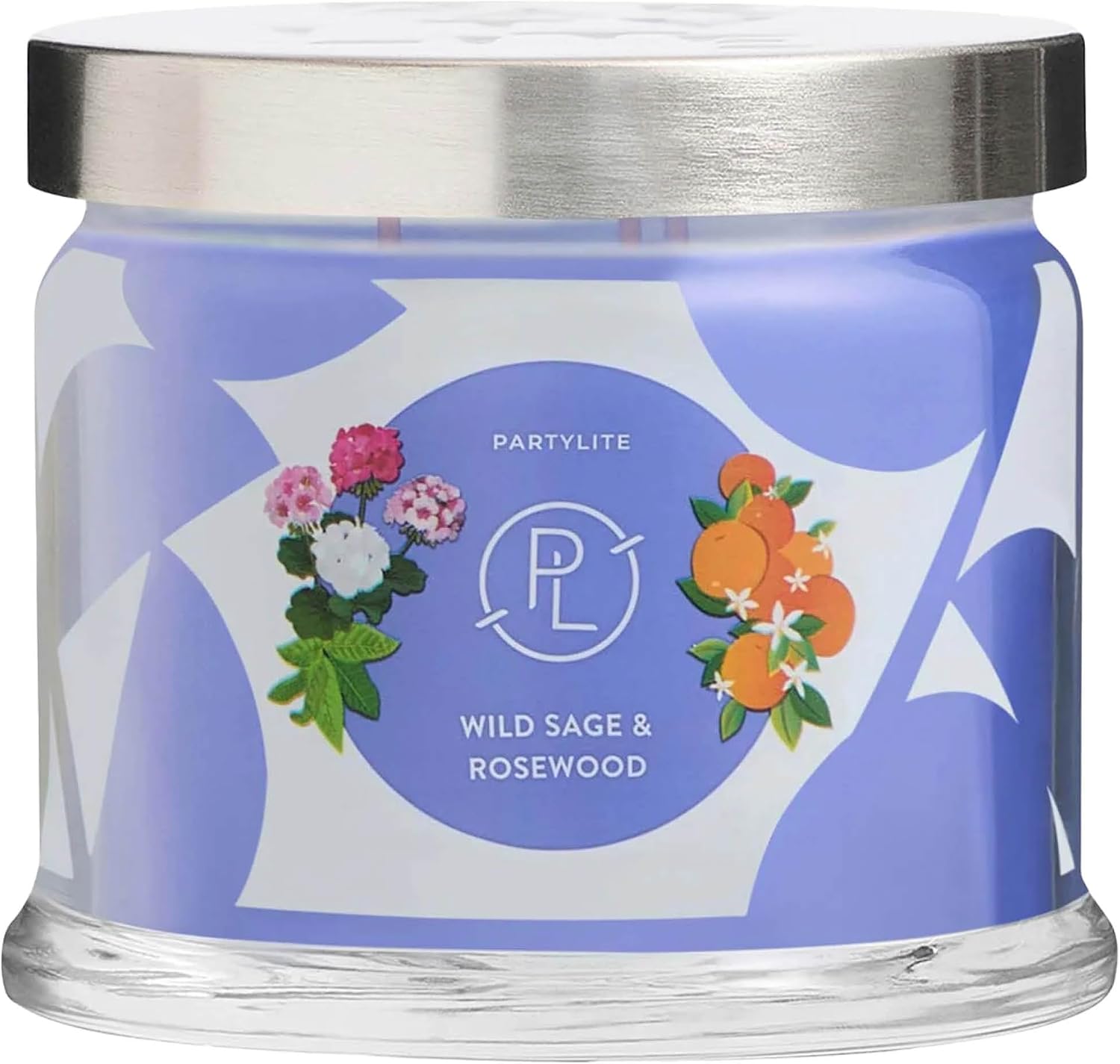 PartyLite Wild Sage & Rosewood Scented, Notes of Sage Leaf, Rosewood, Geranium Petals and