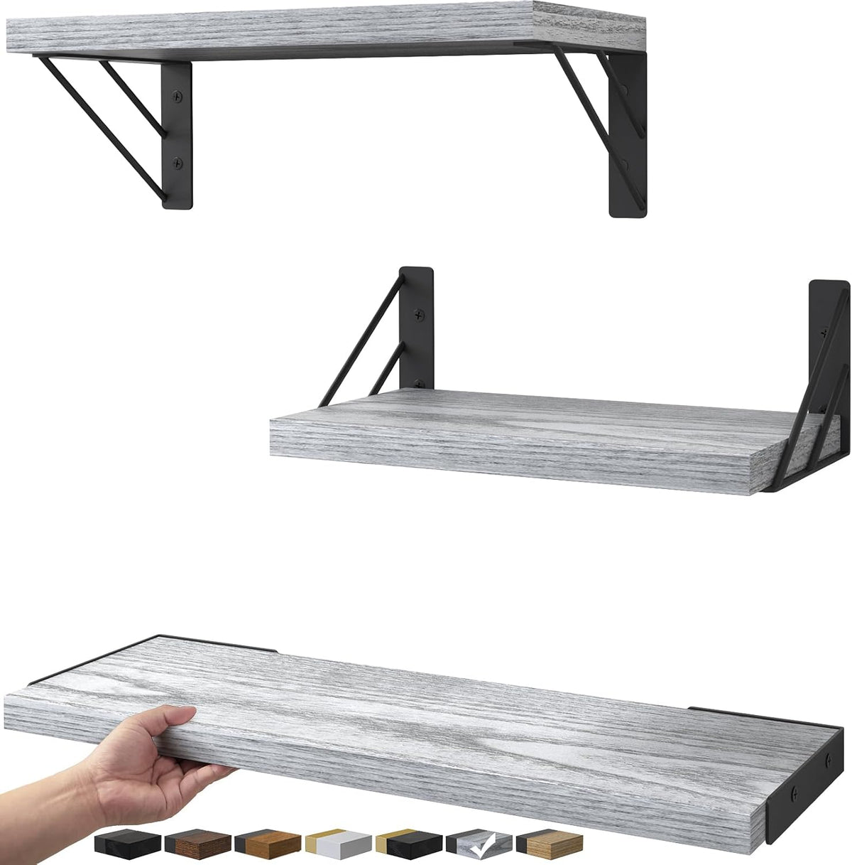 BAYKA Wall Shelves for Bedroom Decor, Floating Wall Shelves for Living Room Kitchen Storage, Wall