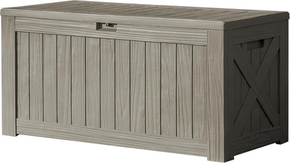 Devoko 120 Gallon Deck Box Resin Outdoor Storage Box Waterproof for Patio, Large Outdoor Storage