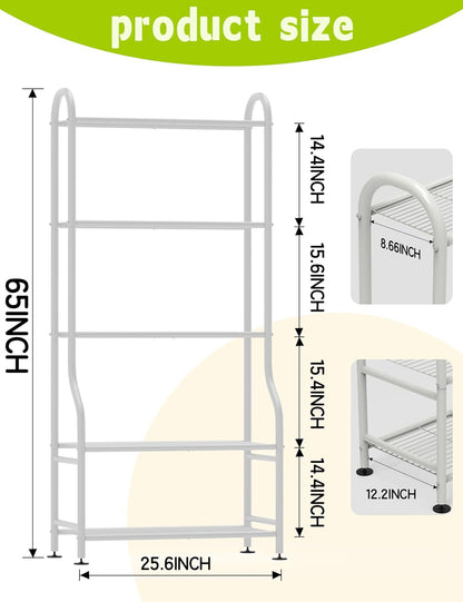 5-Tier Metal Plant Stand Indoor Outdoor, Waterproof Flower Stand for Multiple Pots, Heavy Duty
