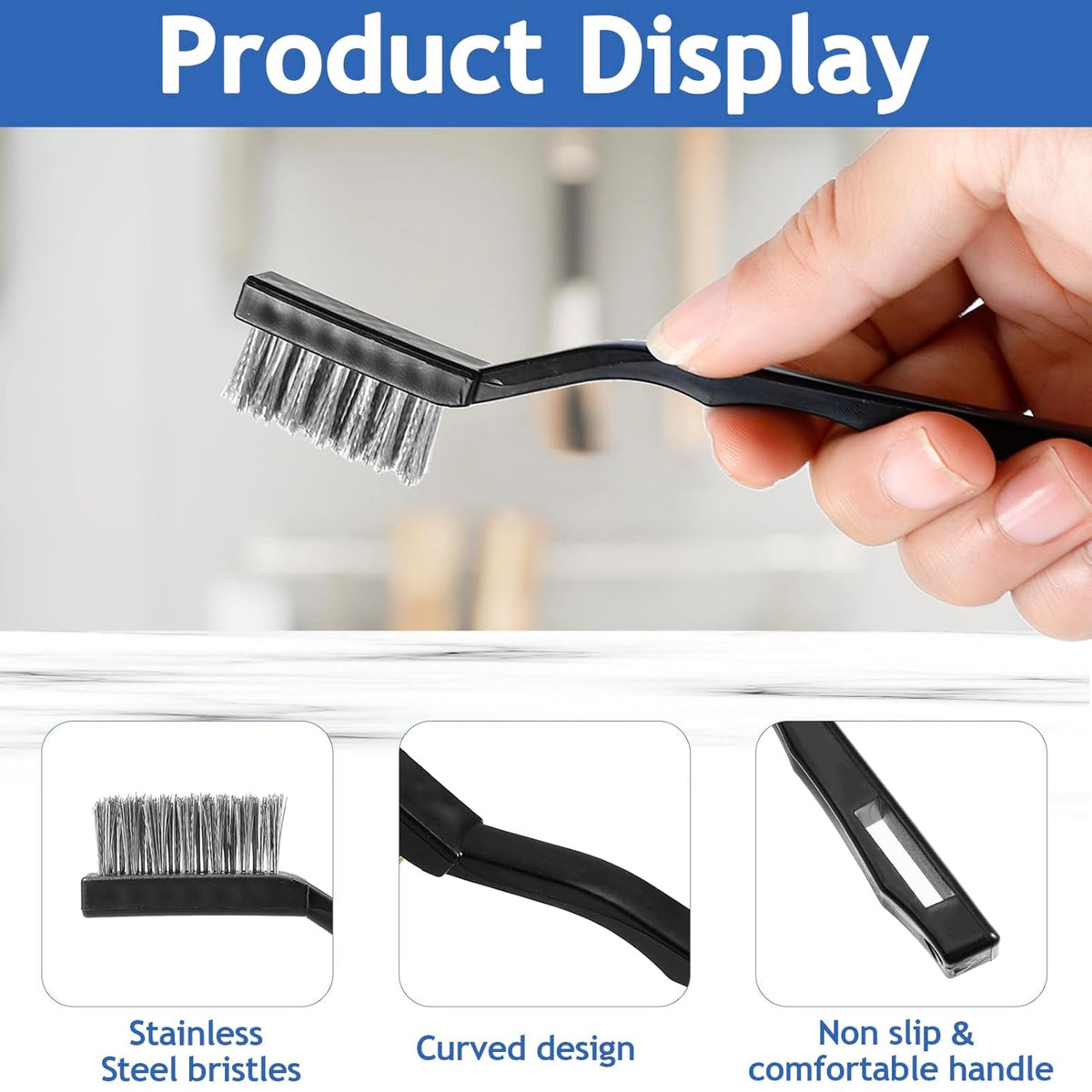 Jeffbaubl 30 Pieces Mini Wire Brush,6.7 Inch Stainless Steel Scratch Brushes,Wire Bristles