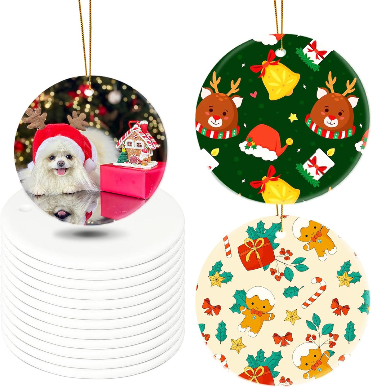Sublimation Blanks Easter Ornaments Double Sided, 12pcs Sublimation Ornament Blanks Bulk