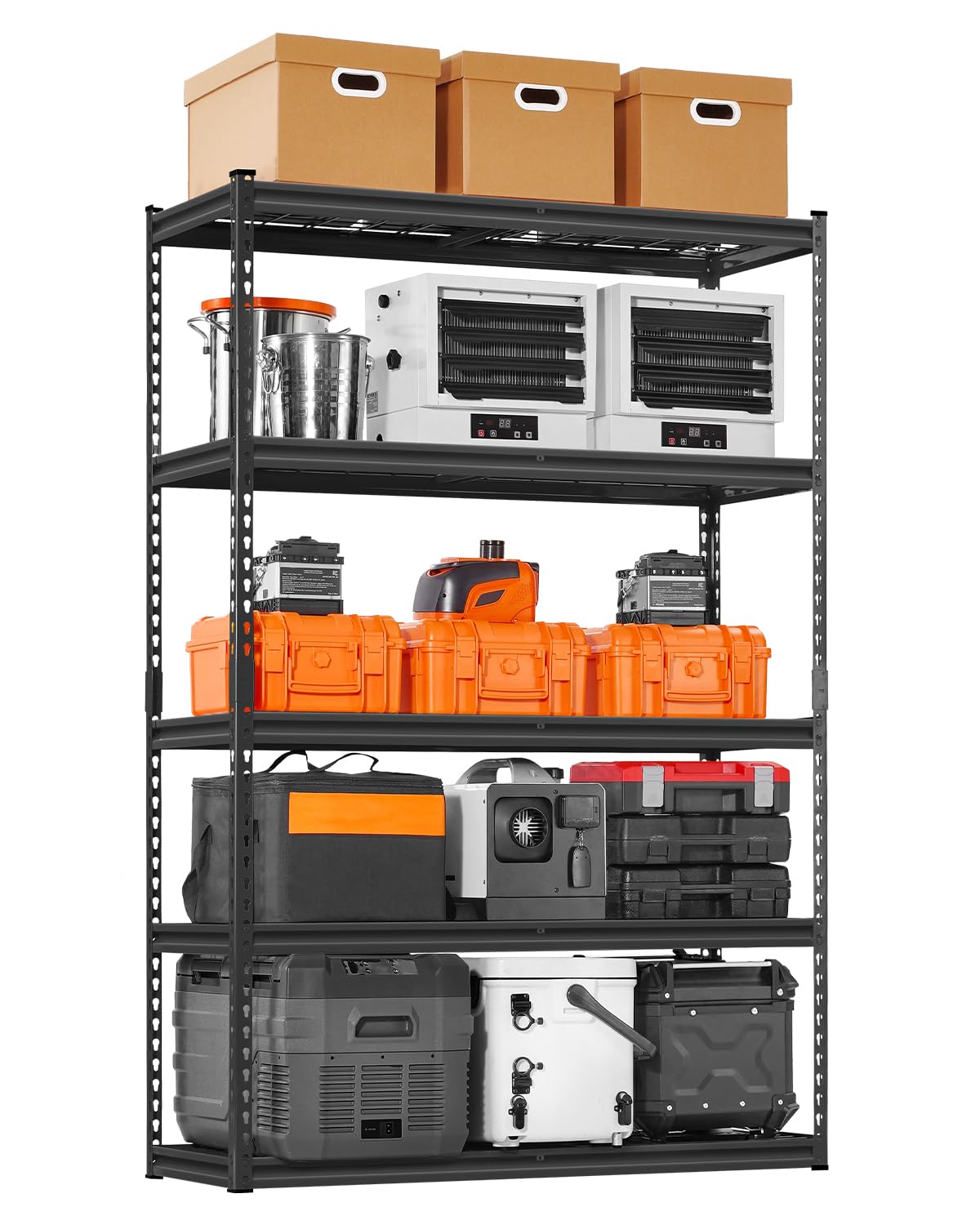 VEVOR Storage Shelves, 2500 lbs, 5 Tier Heavy Duty Garage Shelving, 18" D x 48" W x 72" H