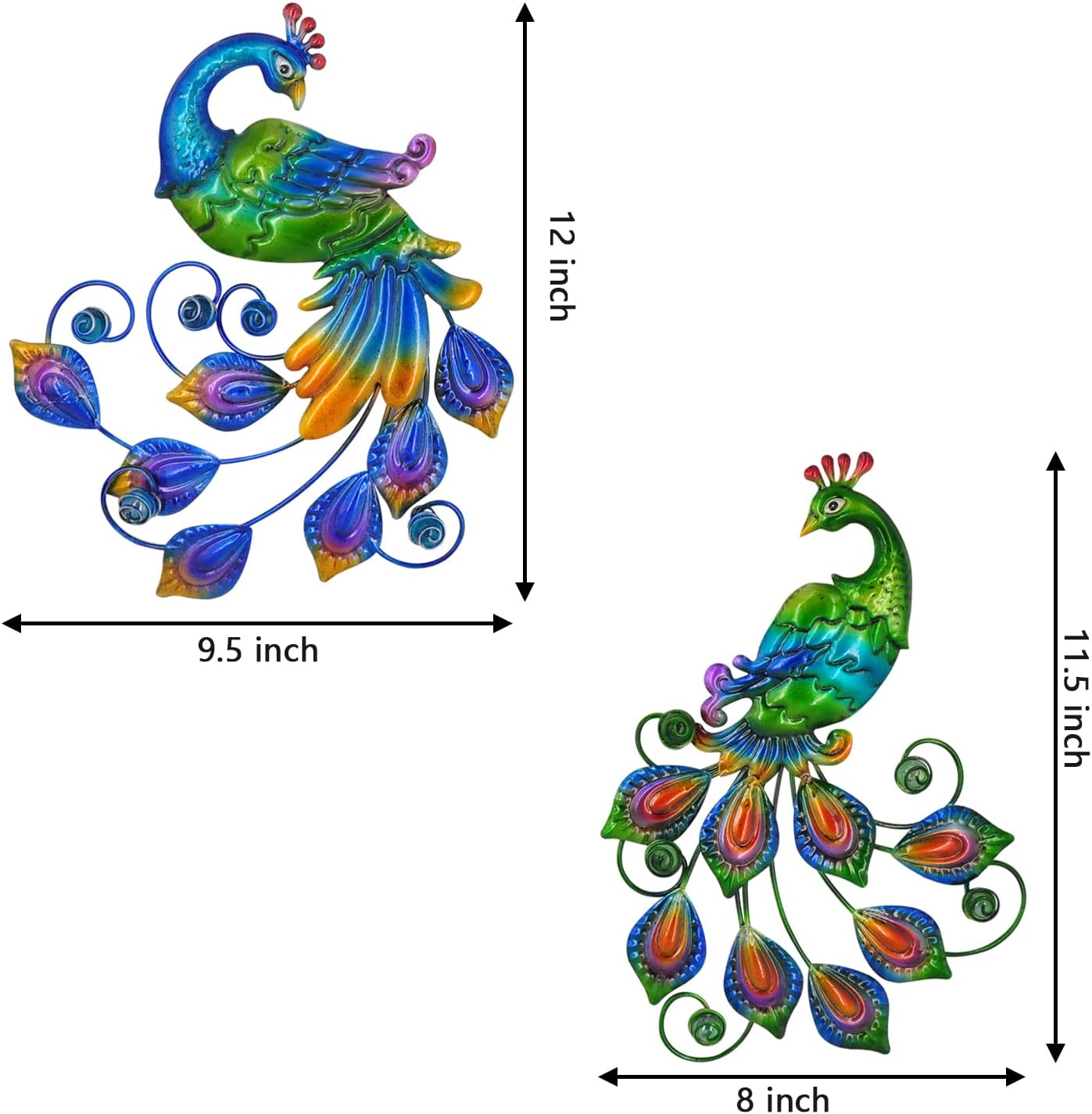 Tuokiuhn Metal Peacock Bird Wall Art Bird Wall Decor Outdoor Wall art Suitable for Outdoor Metal