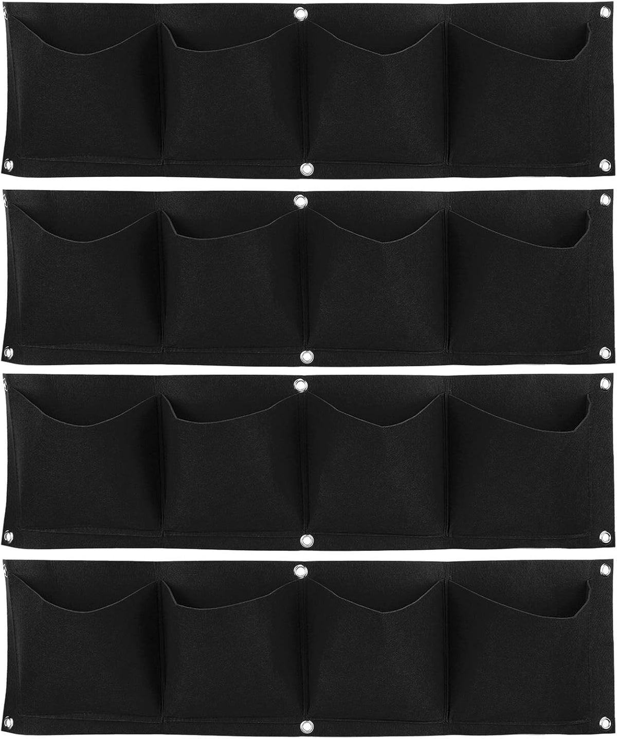 Atyhao Vertical Hanging Outdoor Wall Planter 4Pcs 4 Pocket Plant Grow Bag Wall Mounted Reusable
