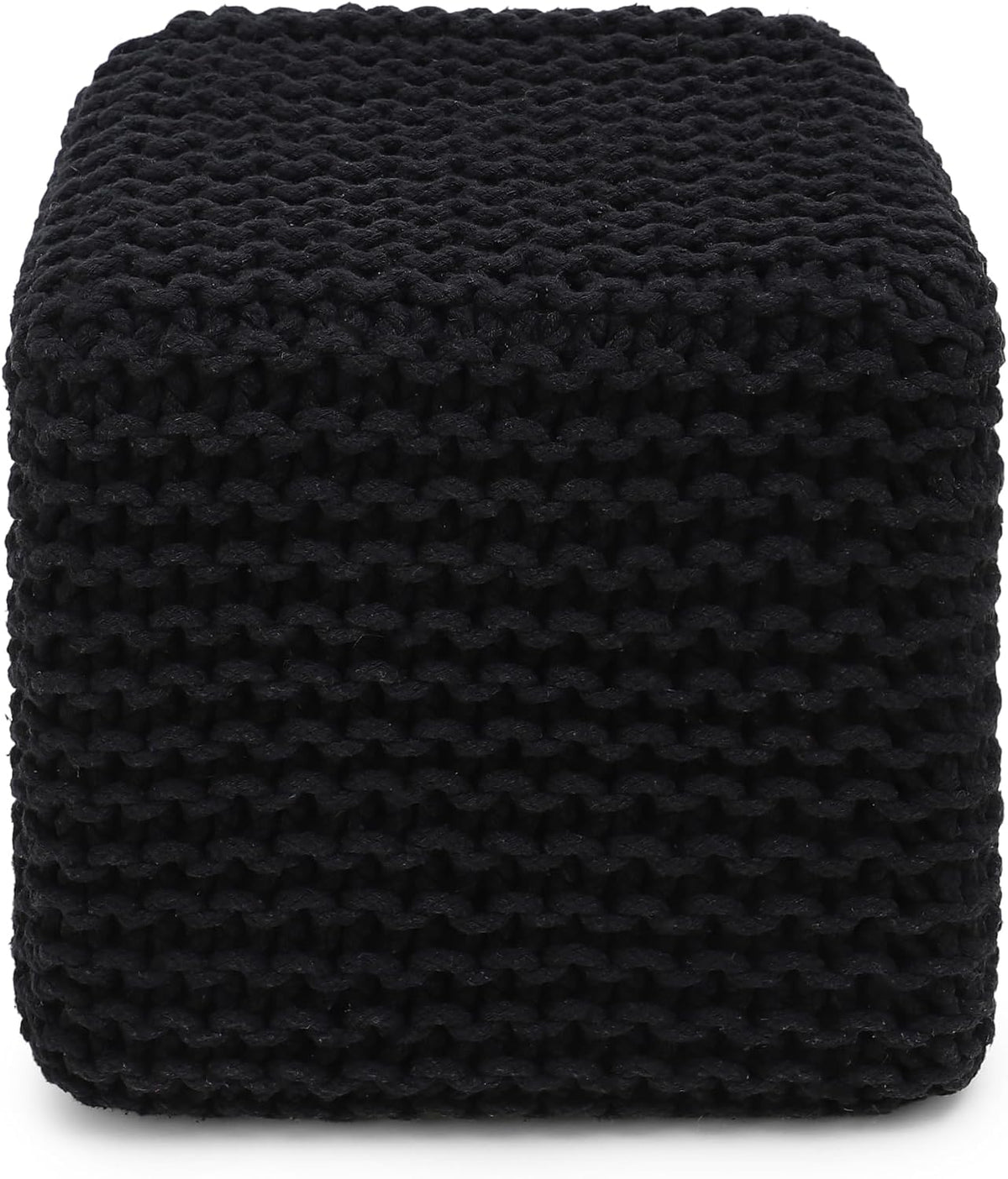 REDEARTH Cube Pouf Foot Stool Ottoman - Hand Knitted Poof - Cord Boho Pouffe - Home Décor - Stuffed