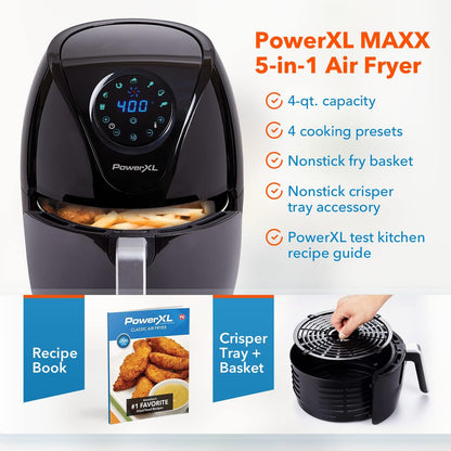 PowerXL Air Fryer 4 QT Maxx, Special Edition 2022, Extra Hot Air Fry, Cook, Crisp, Broil, Roast