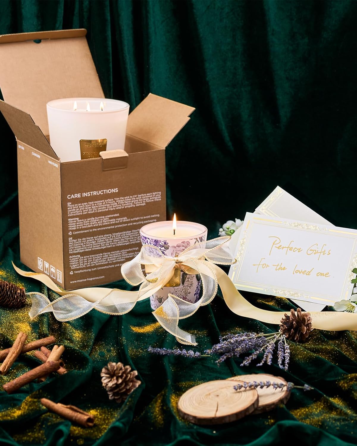 M&SENSE Creamy Vanilla Pie Scented Natural Soy Wax Candle, 14.1oz 60 Hours Long Lasting Slow